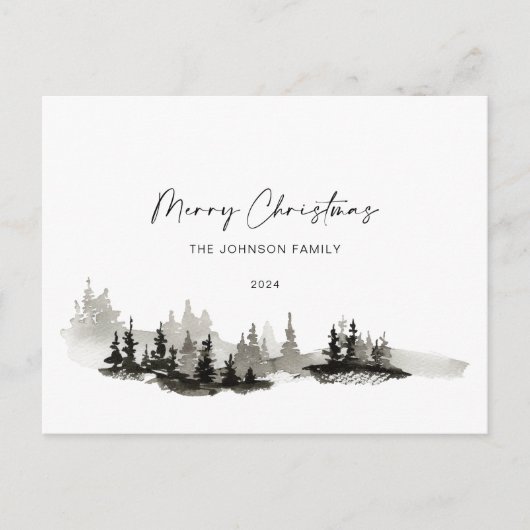 Weihnachts-einfarbige Winterlandschaft Non-Foto Postkarte (Vorderseite)