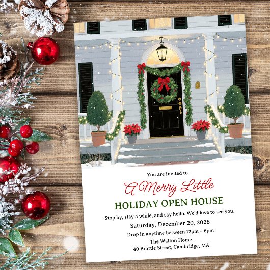 Weihnachts-Eingangstür Open House Einladung