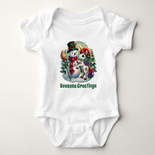 Weihnachts-Einhorn-Babies-Mädchen individuell anpa Baby Strampler