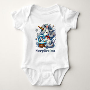 Weihnachts-Einhorn-Babies-Mädchen individuell anpa Baby Strampler