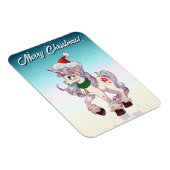 Weihnachts-Einhorn-Cartoon Magnet (Rechte Seite)