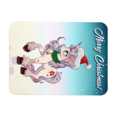 Weihnachts-Einhorn-Cartoon Magnet (Horizontal)