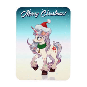 Weihnachts-Einhorn-Cartoon Magnet