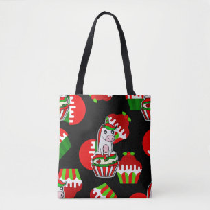 Weihnachts-Einhorn-Cupcake Tasche
