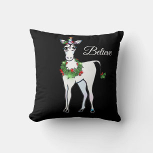Weihnachts-Einhorn, einfach glauben Kissen