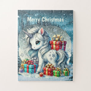 Weihnachts Einhorn Fantasy Girls anpassbar Puzzle
