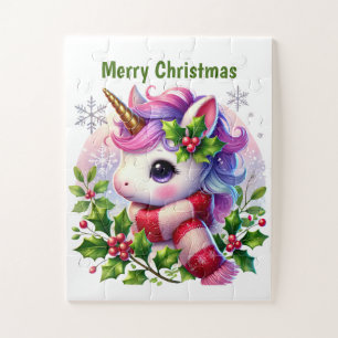 Weihnachts Einhorn Fantasy Girls anpassbar Puzzle