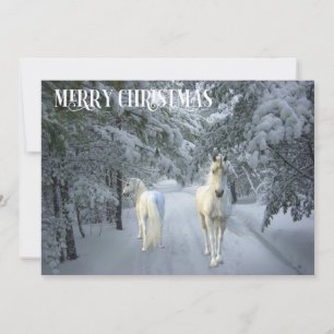 Weihnachts Einhorn Fantasy Winterlandschaft Feiertagskarte