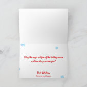 Weihnachts-Einhorn-Foto Weihnachtskarte Feiertagskarte (Innenseite)