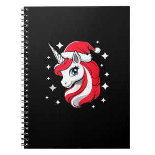 Weihnachts-Einhorn für Mädchen Rote Weihnachtsmann Notizblock