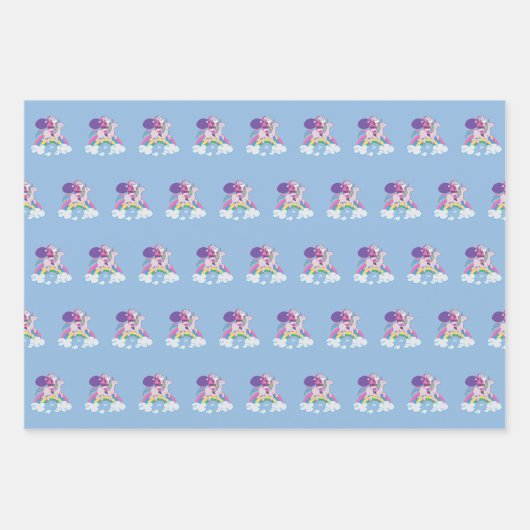 Weihnachts-Einhorn Geschenkpapier Set (Vorderseite)