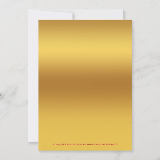 Weihnachts Einhorn Gold Akzent Abendessen Party ei Einladung (Rückseite)