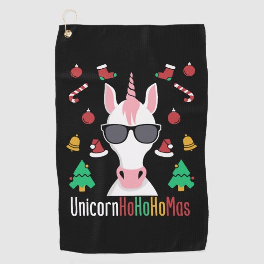Weihnachts Einhorn Golfhandtuch (Vorderseite)