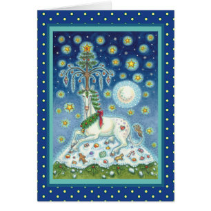 WEIHNACHTS-EINHORN-GRUSS-KARTE V