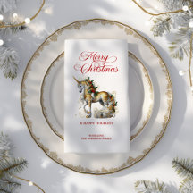 Weihnachts-Einhorn in Weiß und Gold