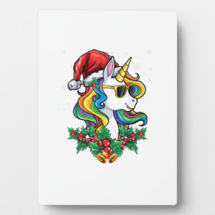 Weihnachts Einhorn Mädchen Jungen Xmas Santa Süße Fotoplatte