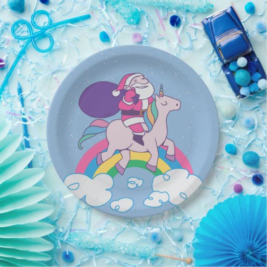 Weihnachts-Einhorn Pappteller (Party)