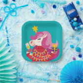 Weihnachts-Einhorn-Party Pappteller (Party)