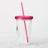 Weihnachts-Einhorn-Plastik-Cup mit Stroh Acryltrinkbecher (Links)