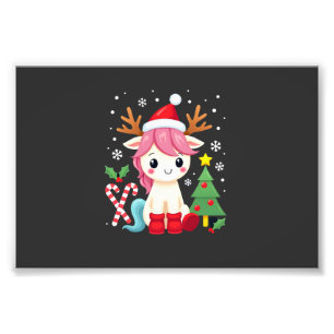 Weihnachts Einhorn Süß Magisches Xmas Kleinkind Mä Fotodruck