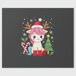 Weihnachts Einhorn Süß Magisches Xmas Kleinkind Mä Geschenkpapier