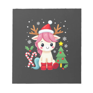 Weihnachts Einhorn Süß Magisches Xmas Kleinkind Mä Notizblock