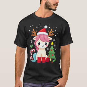 Weihnachts Einhorn Süß Magisches Xmas Kleinkind Mä T-Shirt
