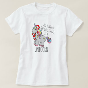 Weihnachts-Einhorn-T - Shirt