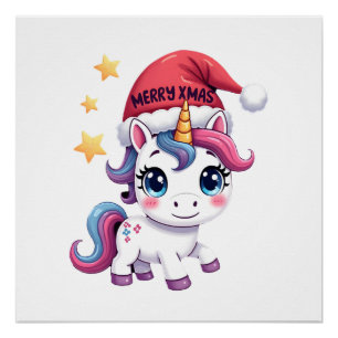Weihnachts-Einhorn-T-Shirt (2) Poster