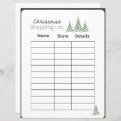 Weihnachts-Einkaufsliste-Seite (Vorne/Hinten)