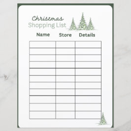 Weihnachts-Einkaufsliste-Seite