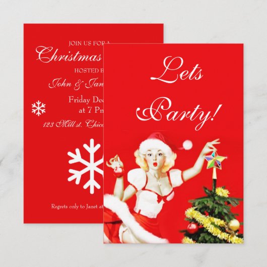 Weihnachts-Einladung Einladung (Vorne/Hinten)