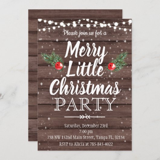 Weihnachts-Einladung Frohe kleine Weihnachtsfeier (Vorne/Hinten)