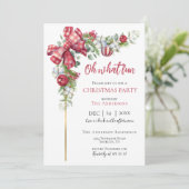 Weihnachts-Einladung Garland Rot-Bogen Mistletoe Einladung (Stehend Vorderseite)