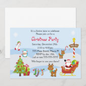 Weihnachts-Einladung Kinder Party Snowman Santa Einladung (Vorne/Hinten)