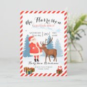 Weihnachts-Einladung mit dem Weihnachtsmann und Re Einladung (Stehend Vorderseite)