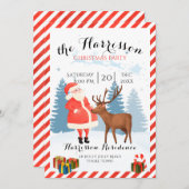 Weihnachts-Einladung mit dem Weihnachtsmann und Re Einladung (Vorne/Hinten)