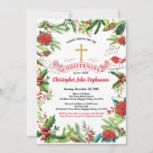 Weihnachts-Einladung. Rotes Weißgold Einladung (Vorderseite)