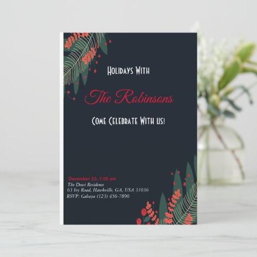 Weihnachts-Einladungskarte Einladung (Stehend Vorderseite)