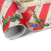 Weihnachts-Einpack-Elf Geschenkpapier (Rolleneckpunkt)