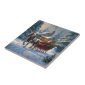 Weihnachts-Einpänner-Schlitten-Santa Fliese (Seite)