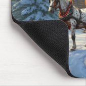 Weihnachts-Einpänner-Schlitten-Santa Mousepad (Ecke)