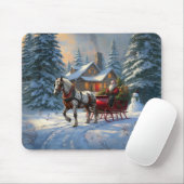 Weihnachts-Einpänner-Schlitten-Santa Mousepad (Mit Mouse)