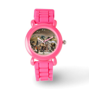 Weihnachts-Einrichtung für Krippen Armbanduhr