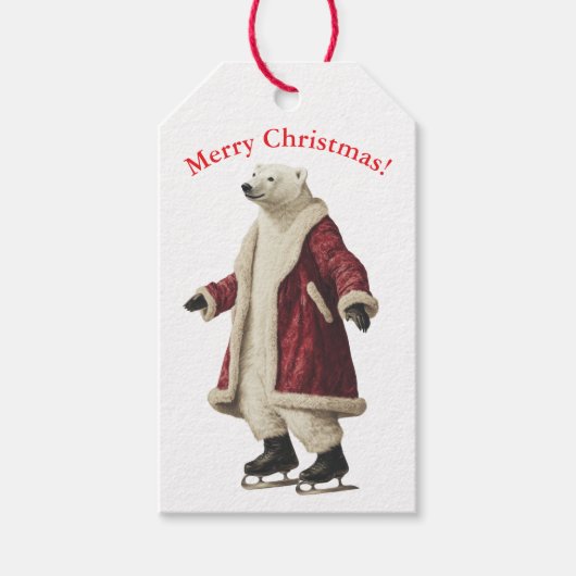 WEIHNACHTS-EISBÄR-GESCHENKETIKETT GESCHENKANHÄNGER (Vorderseite)