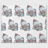 Weihnachts-Eisbär mit einem Freund Geschenkpapier (Flach)