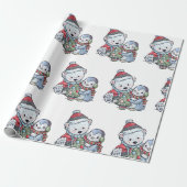 Weihnachts-Eisbär mit einem Freund Geschenkpapier (Ungerollt)