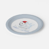 Weihnachts-Eisbär-Party-Papierteller Pappteller (Schrägansicht)