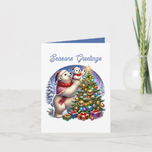Weihnachts Eisbären hinzufügen Botschaft Seasons G Feiertagskarte