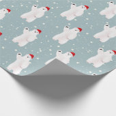 Weihnachts-Eisbären in Schneeflocken Geschenkpapier (Ecke)